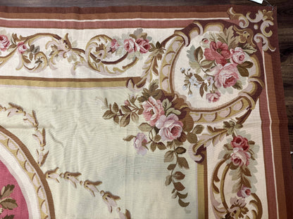 Large Aubusson Rug 10x14, European Elegant French Design, Floral Carpet - Nuvé