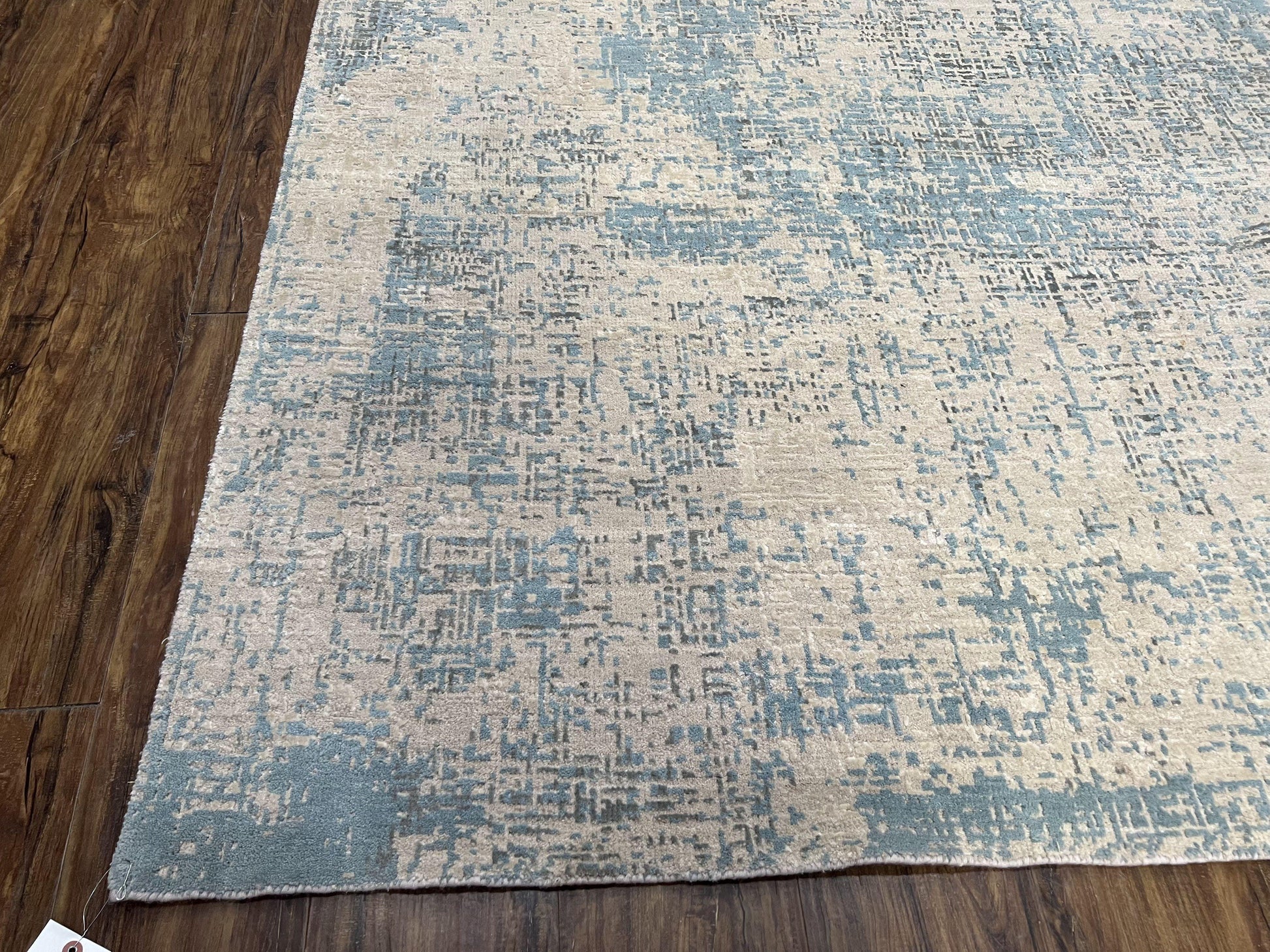 Modern Tibetan Rug 5x8 ft Light Blue and Gray Carpet, Contemporary Wool Rug, Handmade Nepali Rug, Raised Pattern, Tibet Area Rug, Nepal Rug - Nuvé
