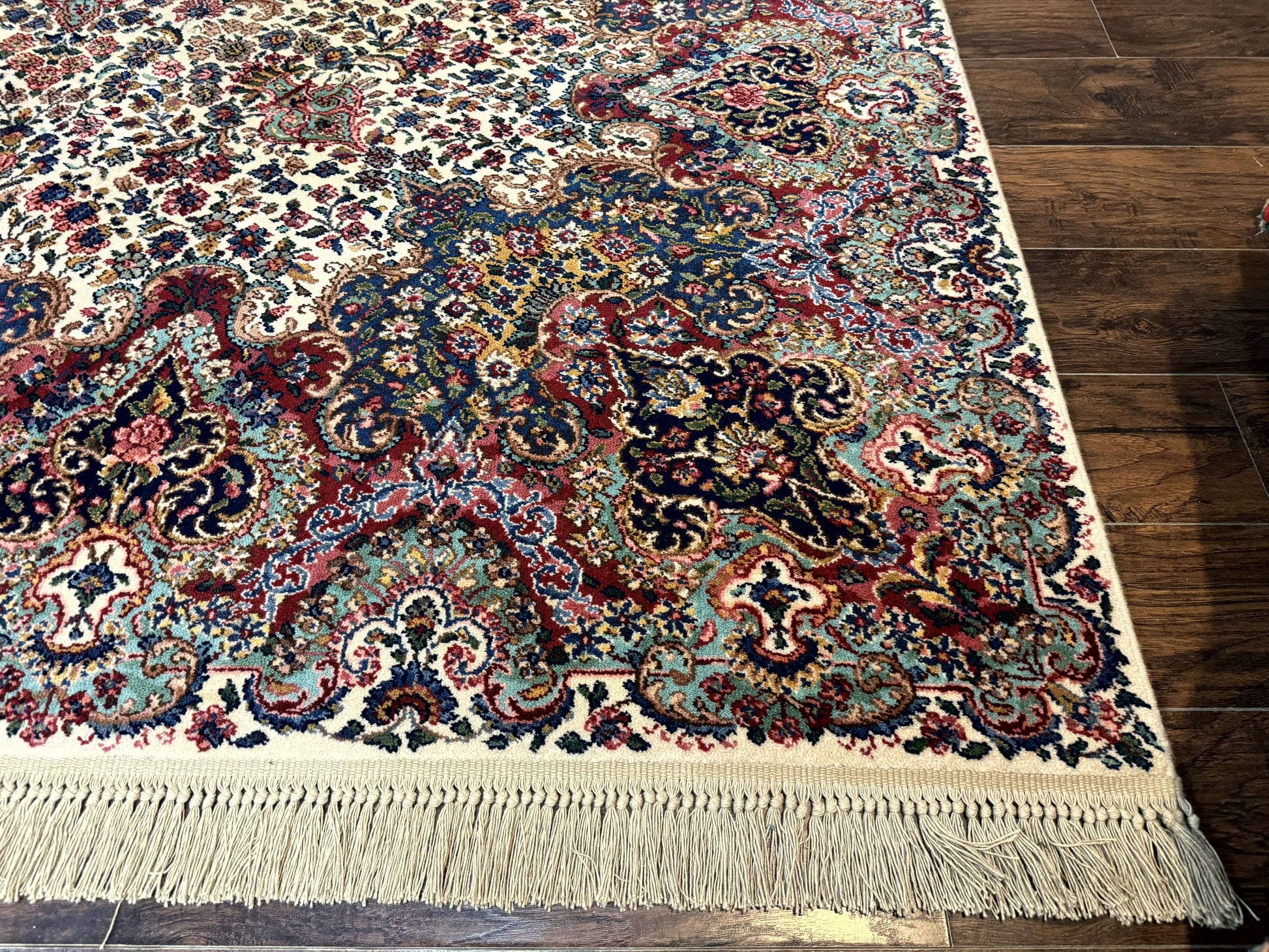 Karastan Rug #742 Floral Kirman 8.8 x 12, Wool Pile, Vintage Original Series, Rare - Nuvé