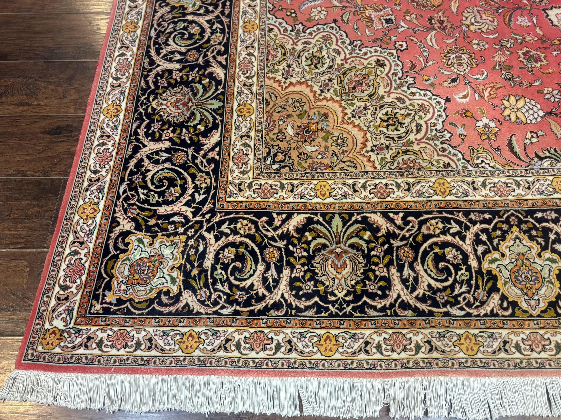 Persian Tabriz Rug 10x13 – Floral Medallion & Birds, Wool & Silk, 330 KPSI - Nuvé