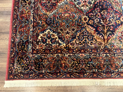 Karastan Rug 5.9 x 9, Multicolor Panel Kirman Rug #717, Wool Original Karastan Collection 700 Series - Nuvé