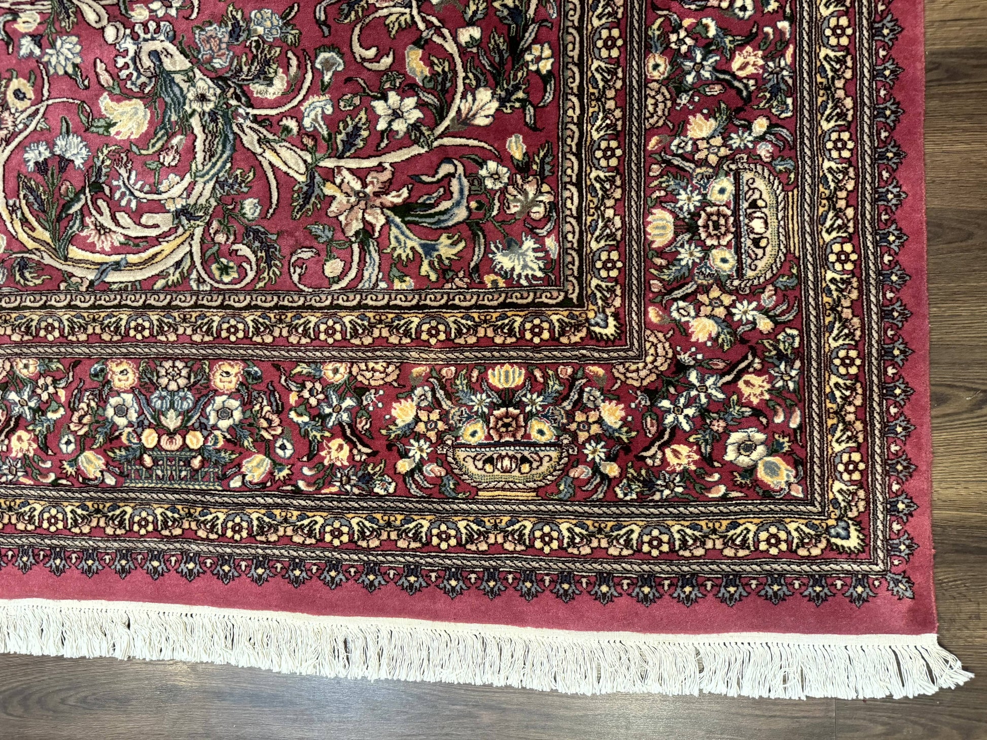 Sino Persian Rug 9x12, Fine 290 KPSI, Rose-Red, Floral Allover - Nuvé