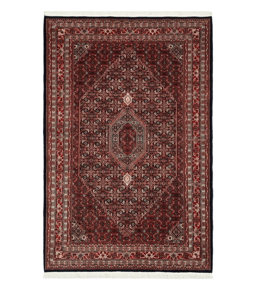 Indo Persian Bijar Rug 6x9, Hand Knotted Wool Carpet