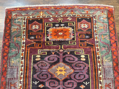 Persian Tribal Rug 5x6, Persian Nahavand Rug, Purple, Geometric Vintage Wool Handmade Carpet - Nuvé