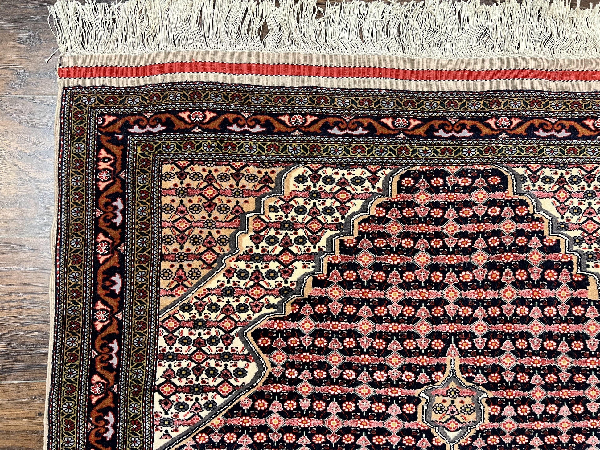 Afghan Rug 4x5, Wool with Silk Highlights, Very Fine Hand Knotted Vintage Oriental Carpet, Herati Pattern, Persian Rug, Bidjar Rug, 400 KPSI - Nuvé