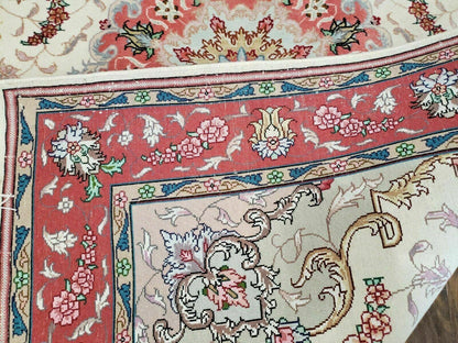 3' 4" X 5' Vintage Handmade Ultra Fine Floral Oriental Turkish Rug Carpet Wow - Nuvé