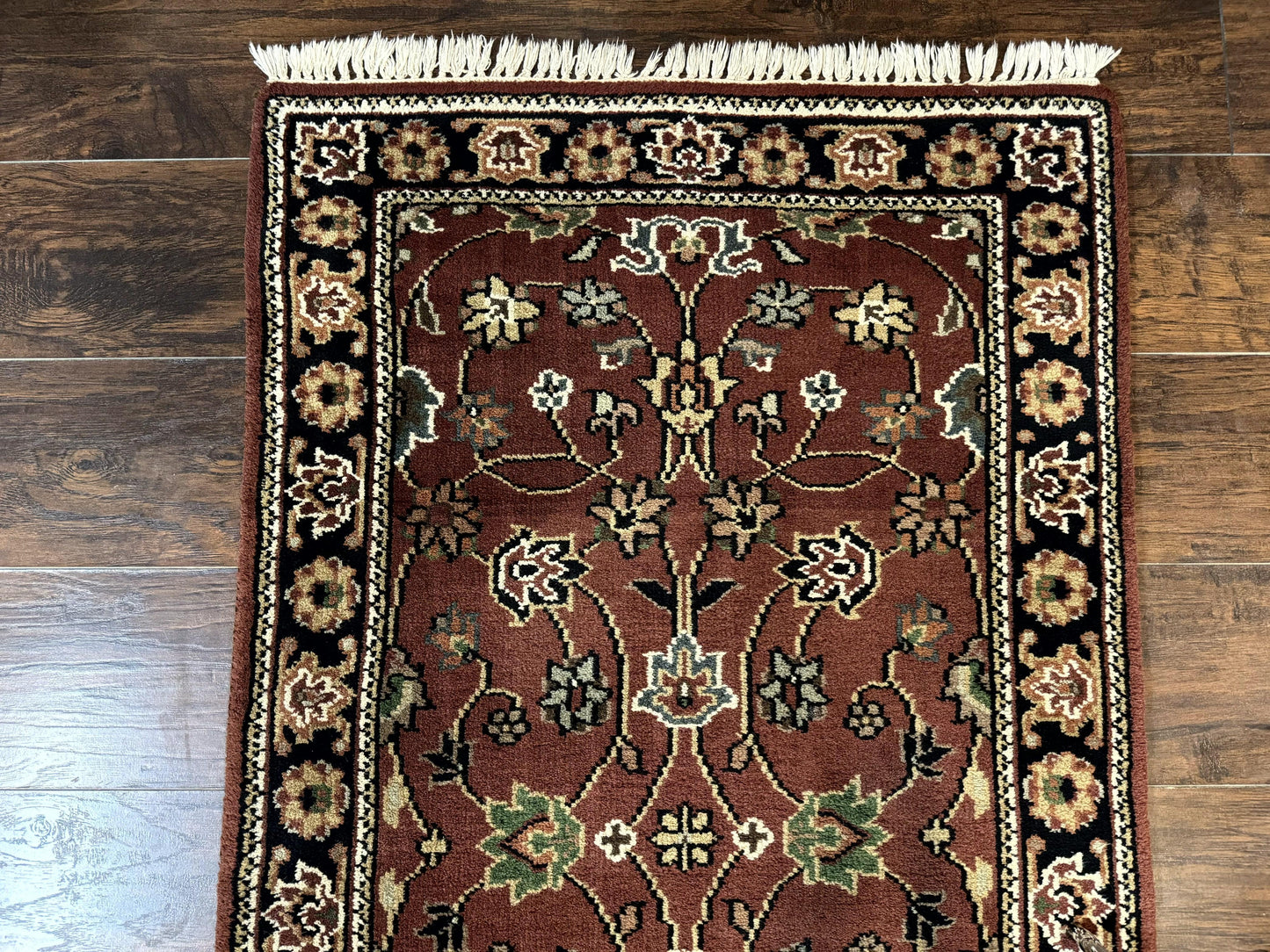 Indo Persian Sarouk Runner Rug 2.8 x 20 ft Runner for Hallway, Long Runner Rug, Handmade - Nuvé