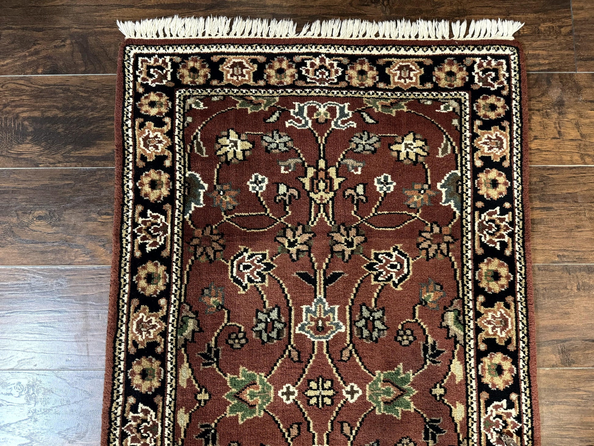 Indo Persian Sarouk Runner Rug 2.8 x 20 ft Runner for Hallway, Long Runner Rug, Handmade - Nuvé