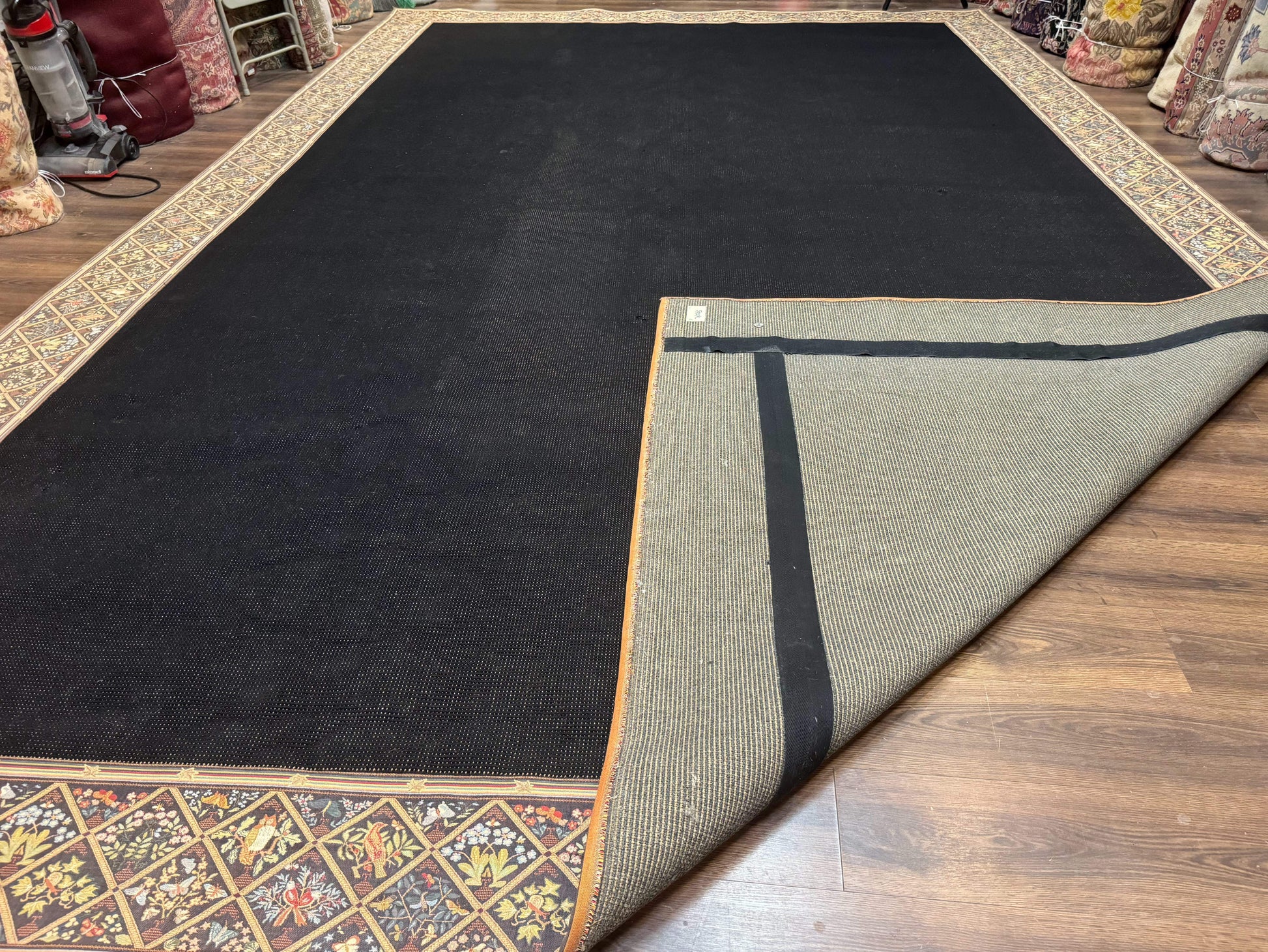 Palace Sized Stark Area Rug 12x19, Black Carpet - Nuvé