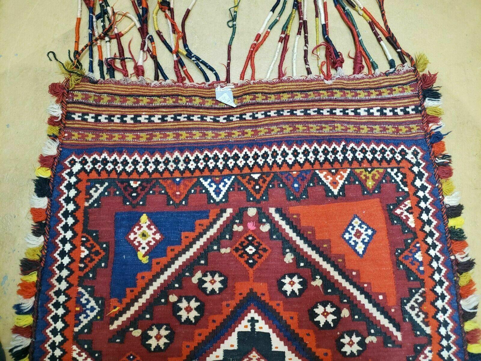 3' X 4' Antique Handmade Turkish Wool Kilim Rug Decorative Seat Cover - Nuvé