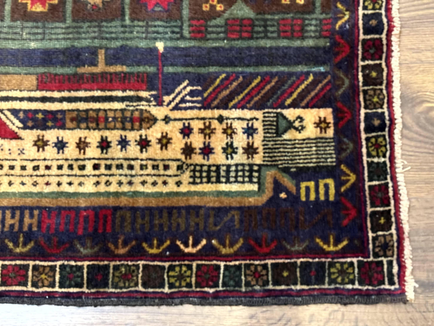 Balouch Rug 3x5, Afghan Carpet, City Pictorial - Nuvé