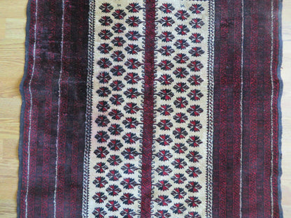 3' X 5' Handmade Fine Knotted Balouch Turkoman Prayer Silk Wool Rug - Nuvé