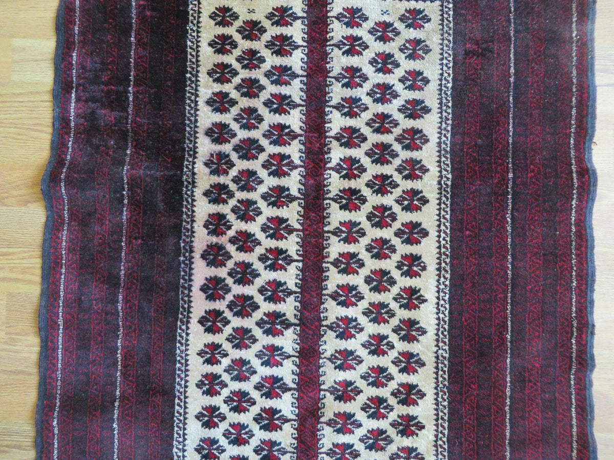 3' X 5' Handmade Fine Knotted Balouch Turkoman Prayer Silk Wool Rug