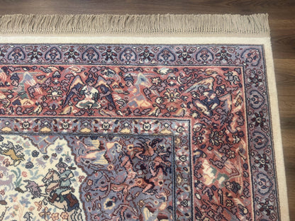 8.8 x 12 Karastan Ivory Hunting Rug #751, Vintage Wool Discontinued Original 700 Series, Rare - Nuvé