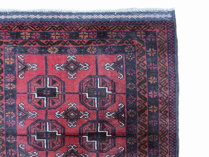 3 X 5 Vintage Handmade Tribal Wool Rug Balouchi Rug Afghan Rug Red Beige Nice - Nuvé