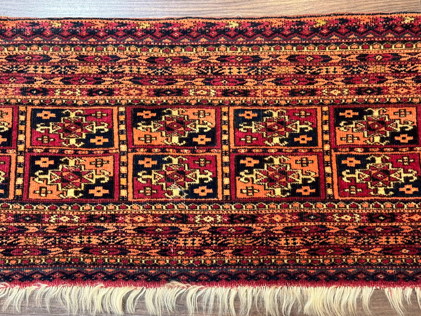 Antique Persian Turkoman Mafresh Rug 1x4, Wool, Tribal Collectible - Nuvé