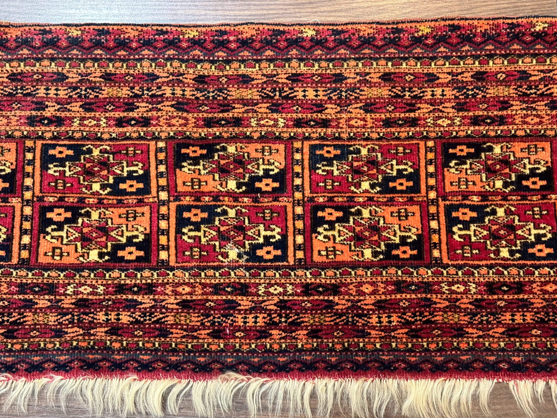 Antique Persian Turkoman Mafresh Rug 1x4, Wool, Tribal Collectible - Nuvé