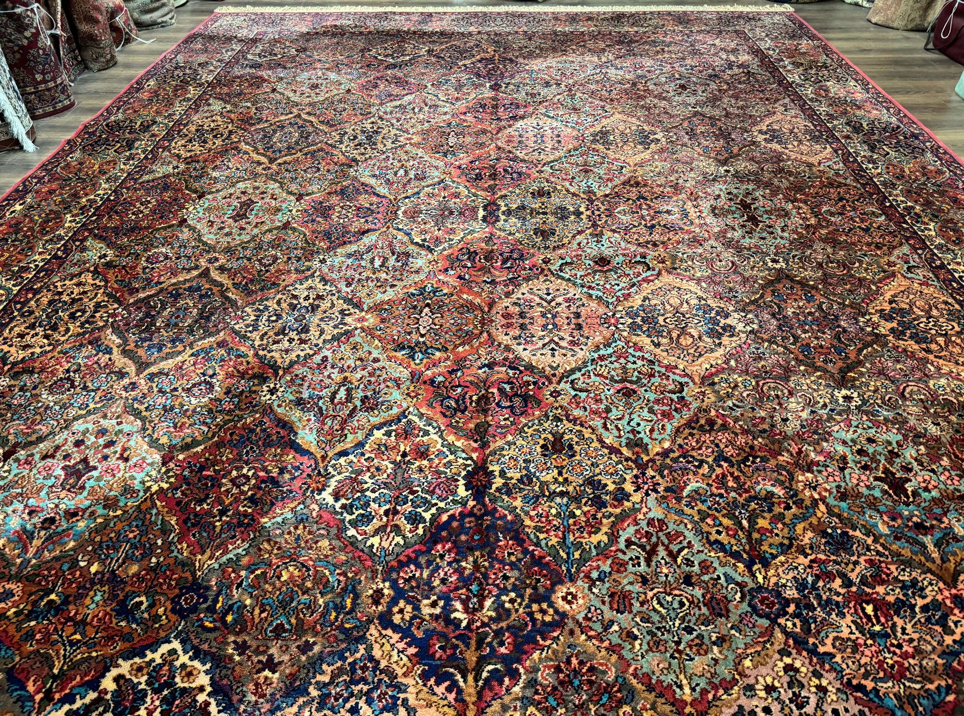 12x16 Karastan Multicolor Panel Kirman Rug #717, Rare Palace Size Wool Original 700 Series - Nuvé