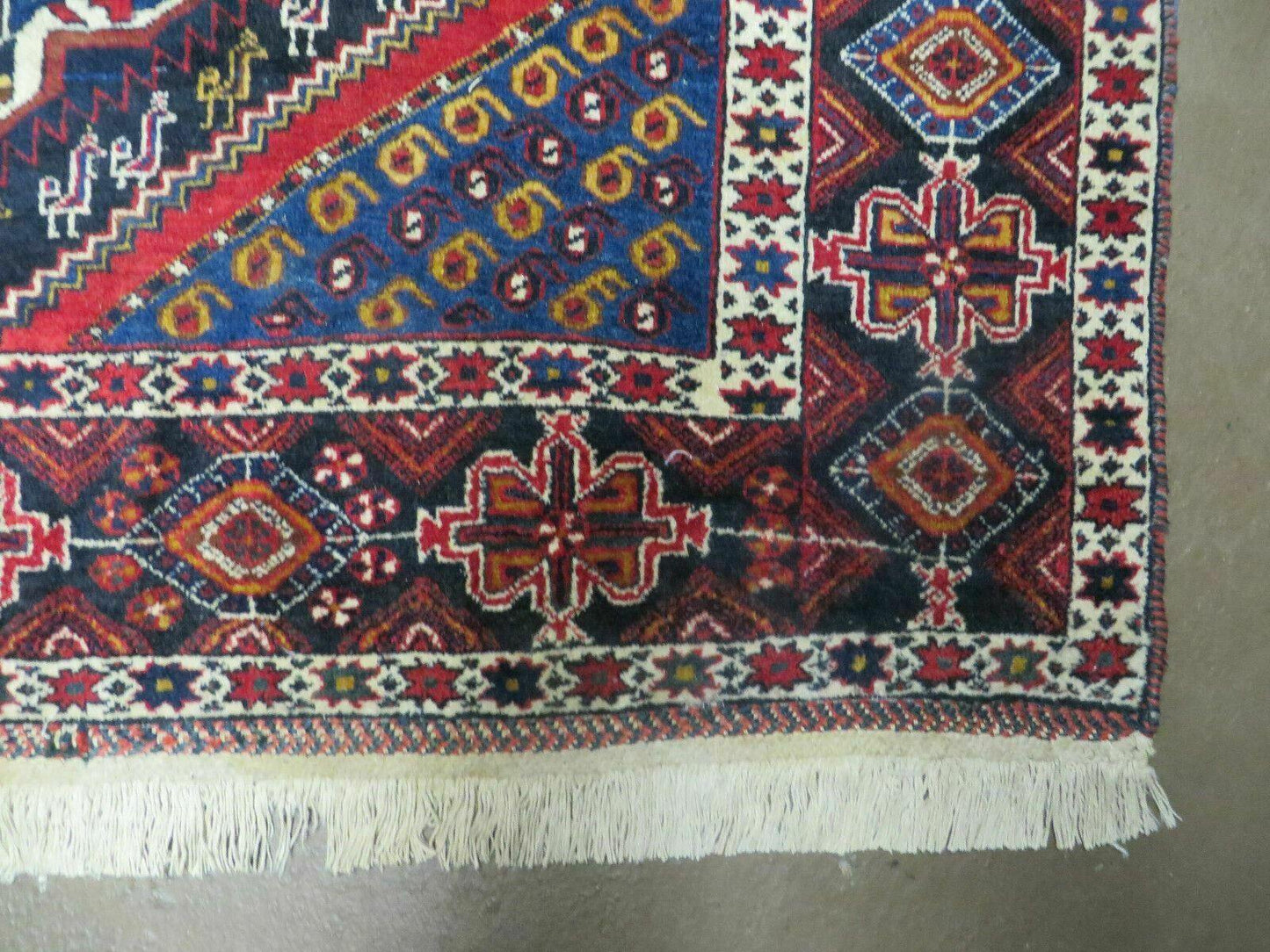 4' X 5.5' Vintage Handmade Turkish Tribal Wool Rug Medallion Nice - Nuvé
