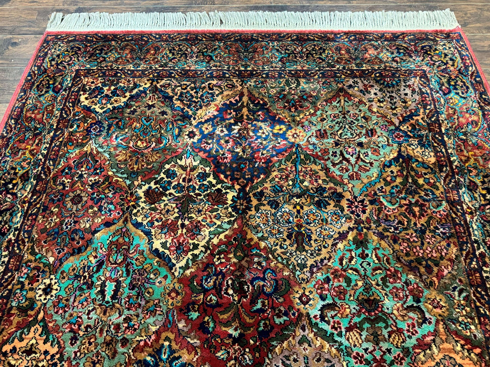 5.9 x 9 Karastan Rug Multicolor Panel Kirman #717, Original 700 Series, Wool - Nuvé