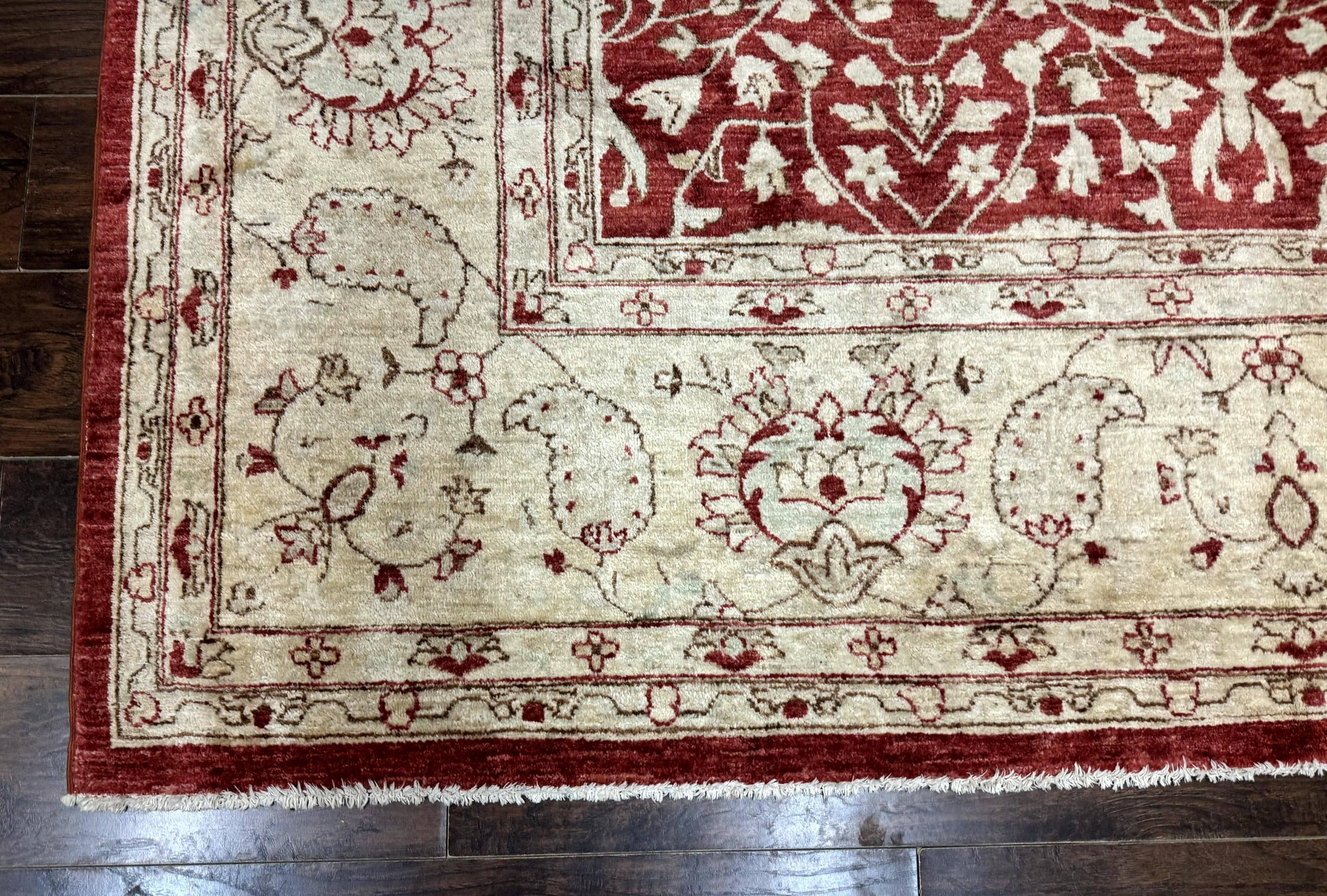 Pakistani Chobi Rug 8x10, Red, Handmade - Nuvé
