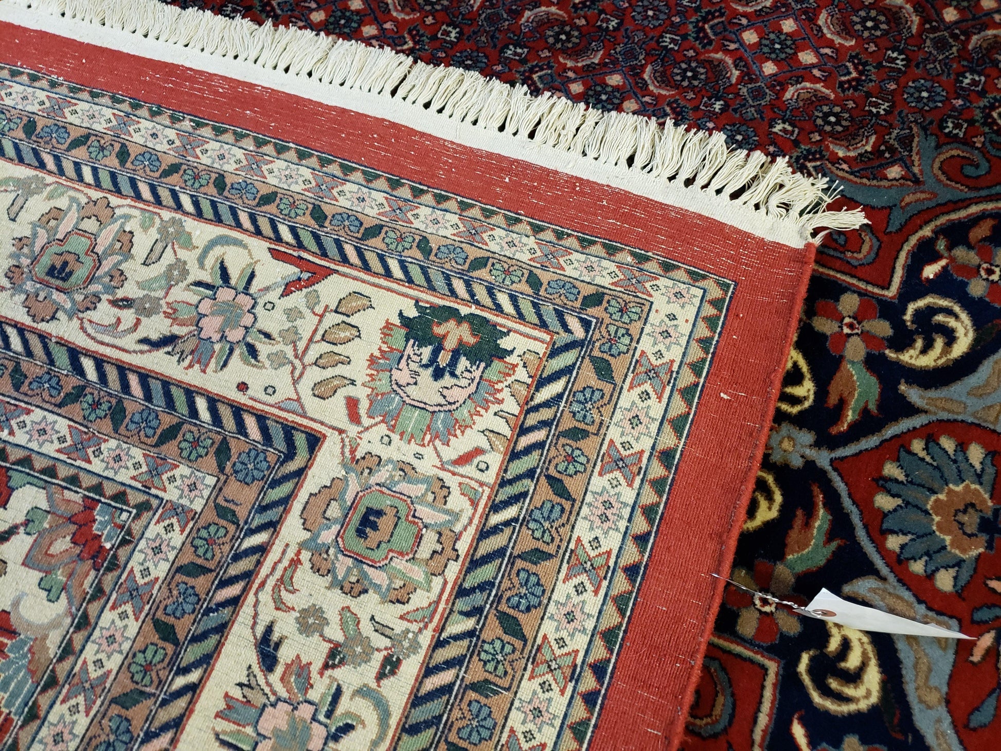Indian Rug 9x12 Red Indo Bidjar Rug 9x12 Vintage Rug Allover Pattern Medallion Rug Wool Rug Nice Persian Design - Nuvé