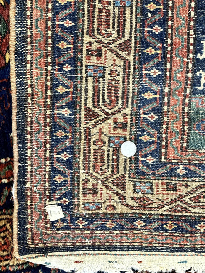 Antique Persian Sarab Runner 3x17, Blue Persian Runner Rug, Long Handmade Wool Carpet for Hallway, Rare, Tribal - Nuvé