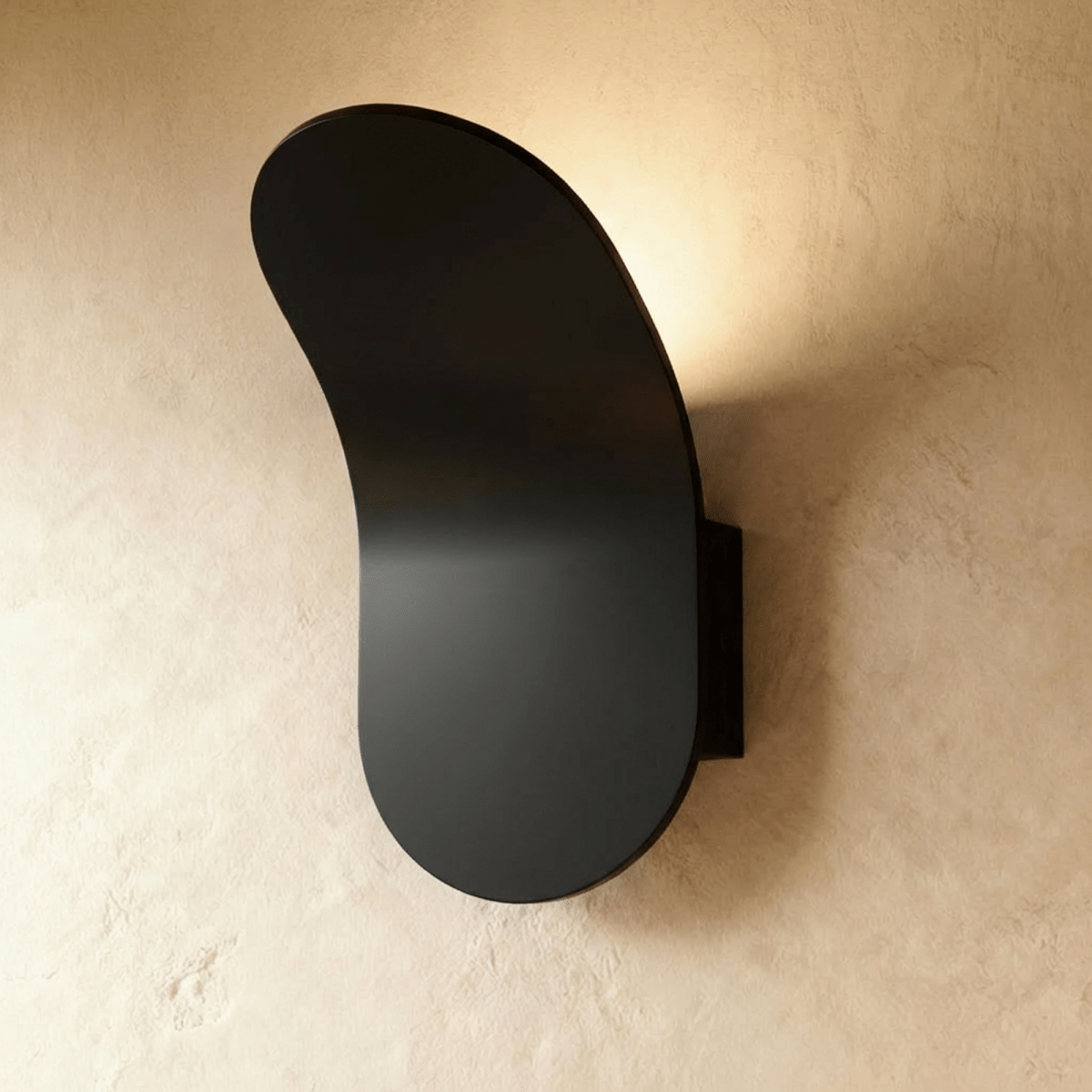 Fana Wall Lamp by Residence Supply featuring a sleek, modern design with a curved metal arm and white glass shade.
