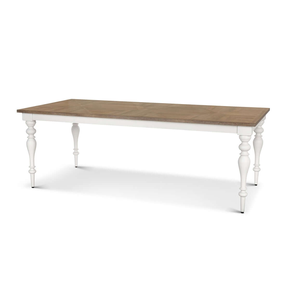 Farmhouse Dining Table with Vintage White Turned Legs - Nuvé