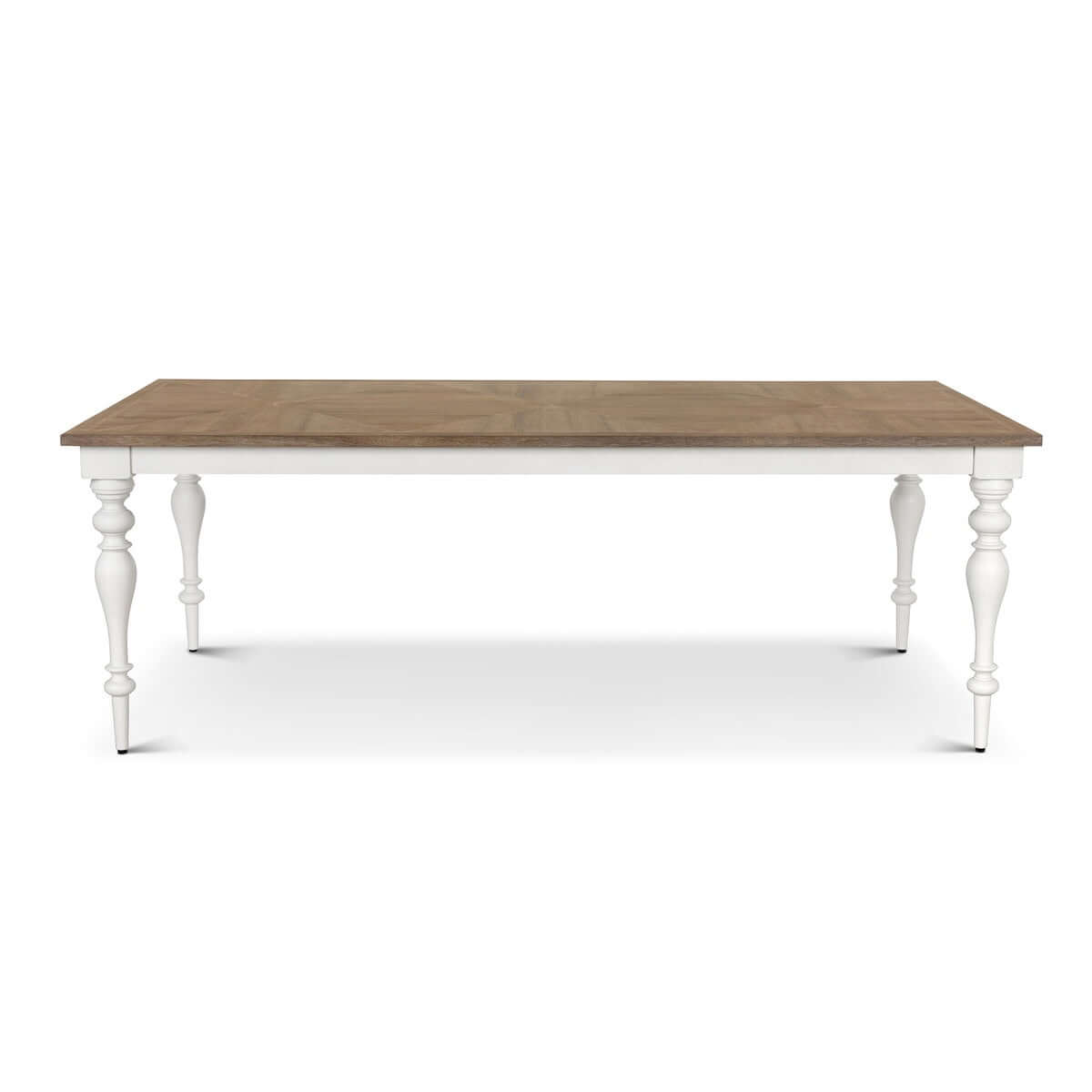 Farmhouse Dining Table with Vintage White Turned Legs - Nuvé