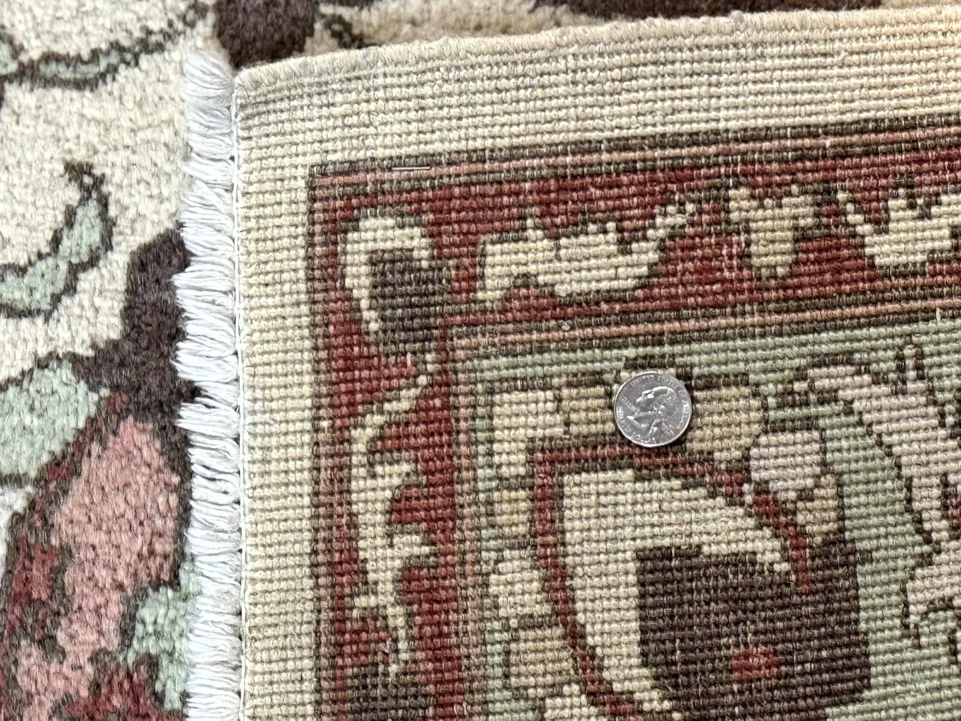 Indo Mahal Rug 4 x 5.6, Indian Handmade Wool Area Rug - Nuvé