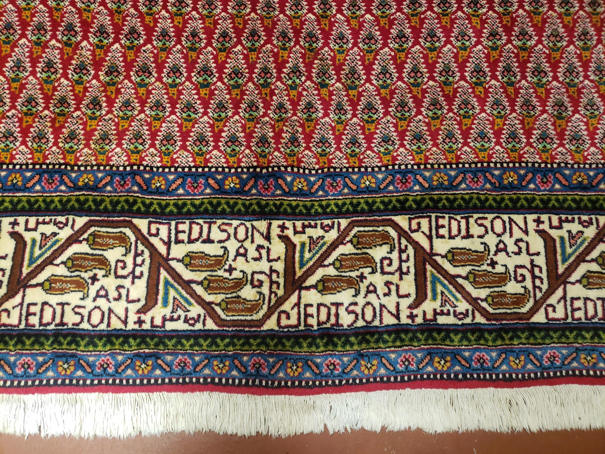 6x9 Finely Woven Turkish Tribal Rug, Boteh/Paisley Pattern, Red & Beige Area Rug, Vintage Wool Carpet, Entryway Rug, Hand-Knotted Foyer Rug - Nuvé
