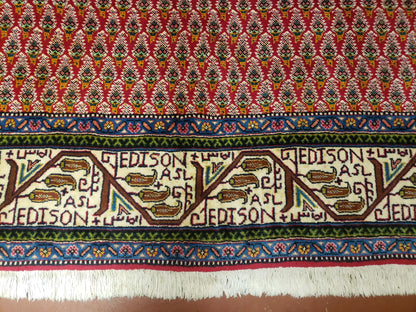6x9 Finely Woven Turkish Tribal Rug, Boteh/Paisley Pattern, Red & Beige Area Rug, Vintage Wool Carpet, Entryway Rug, Hand-Knotted Foyer Rug - Nuvé
