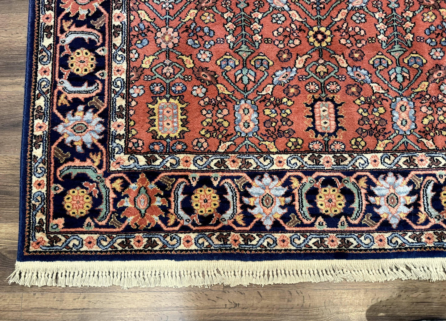 5.9 x 9 Karastan Serapi Rug #729, Wool Karastan Carpet, Original 700 Series, Red and Dark Blue, Discontinued, 6x9 Vintage Karastan, Rare - Nuvé