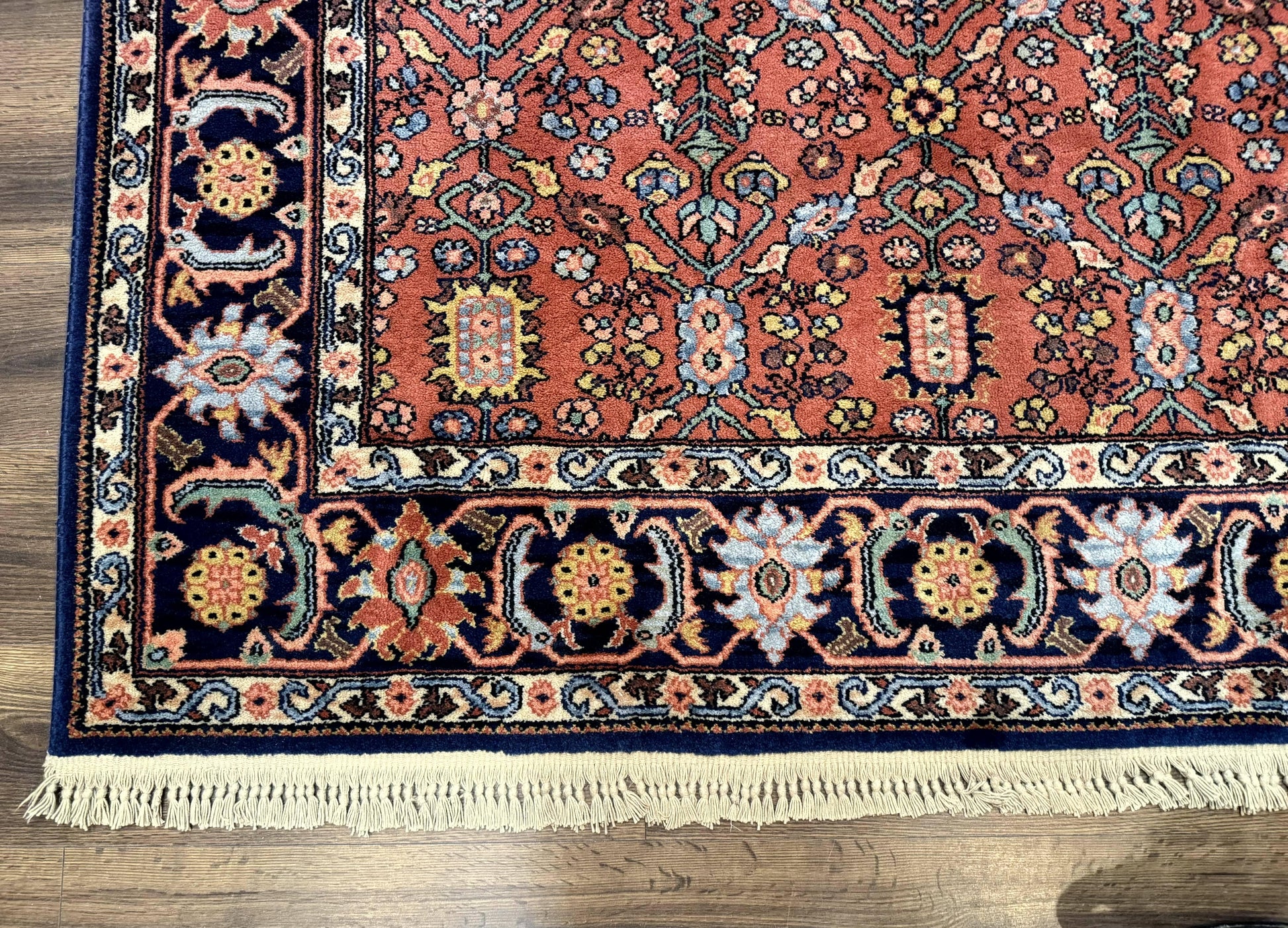 5.9 x 9 Karastan Serapi Rug #729, Wool Karastan Carpet, Original 700 Series, Red and Dark Blue, Discontinued, 6x9 Vintage Karastan, Rare - Nuvé