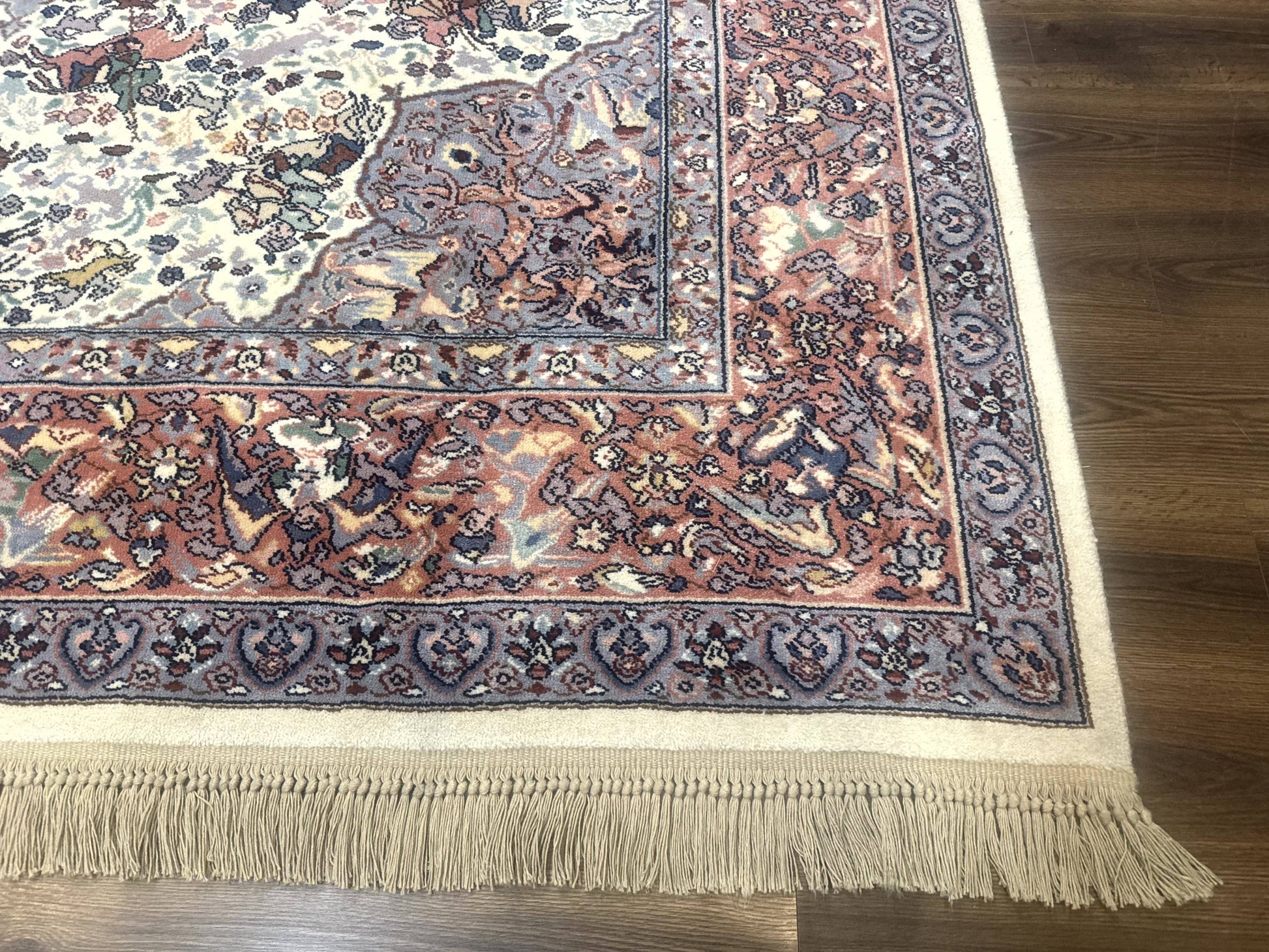 8.8 x 12 Karastan Ivory Hunting Rug #751, Vintage Wool Discontinued Original 700 Series, Rare - Nuvé