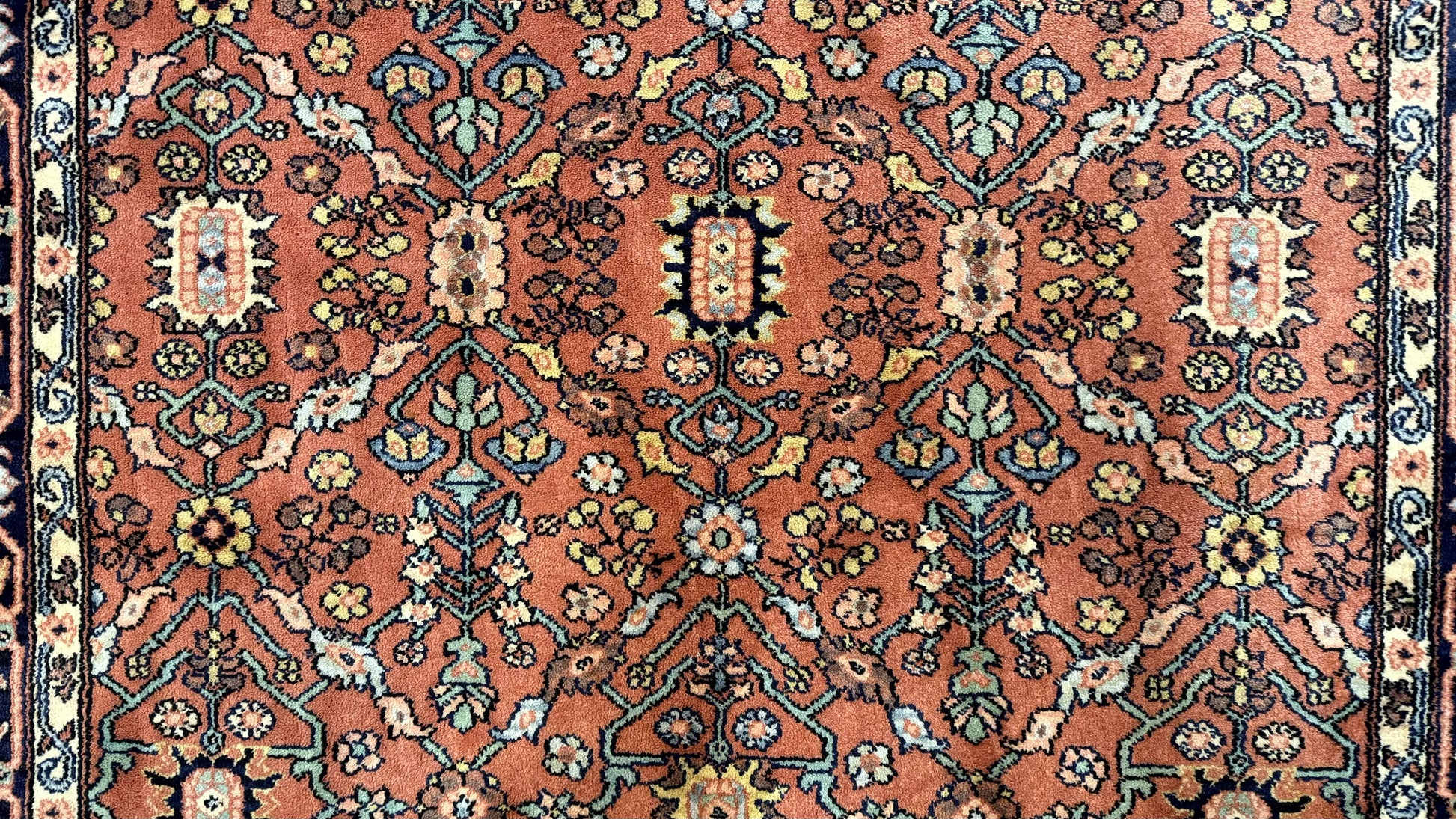 5.9 x 9 Karastan Serapi Rug #729, Wool Karastan Carpet, Original 700 Series, Red and Dark Blue, Discontinued, 6x9 Vintage Karastan, Rare - Nuvé
