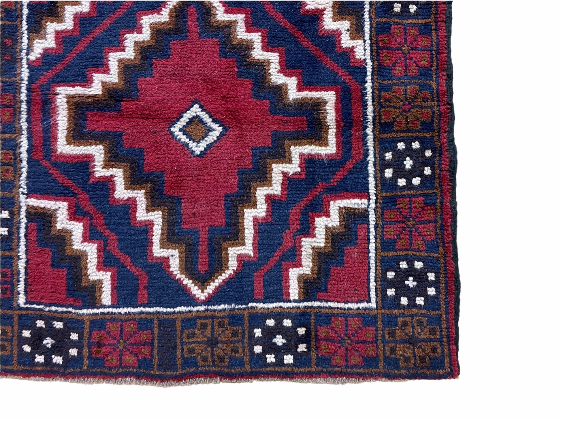 3 X 5 Vintage Handmade Tribal Wool Rug Balouchi Rug Afghan Rug Red Beige Nice - Nuvé