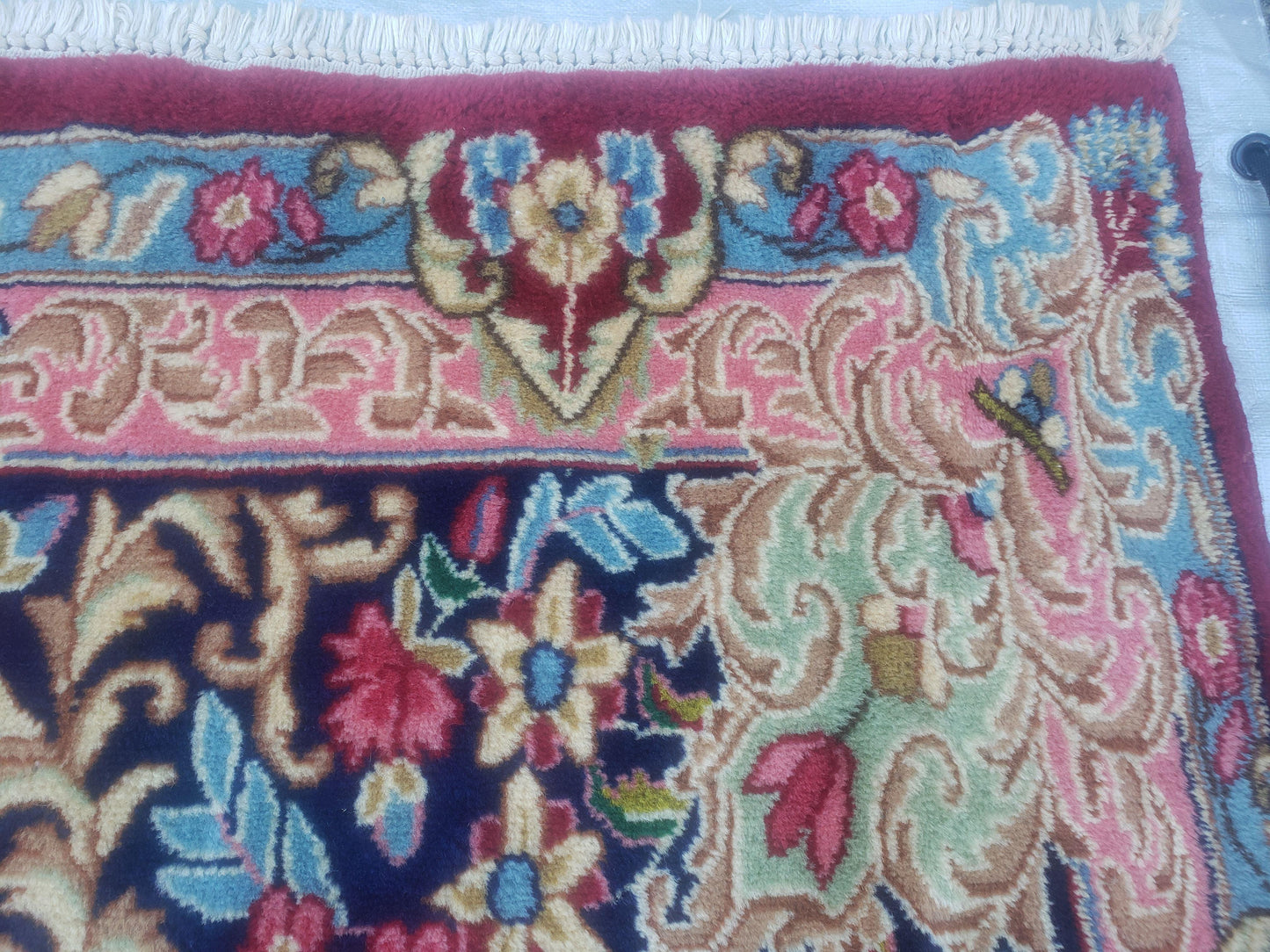 Antique Persian Kirman Rug 10x17 Oriental Carpet 10 x 17, Red, Multicolor, Namazian Signature Master Weaver, Shabby Chic, Semi Open Field - Nuvé