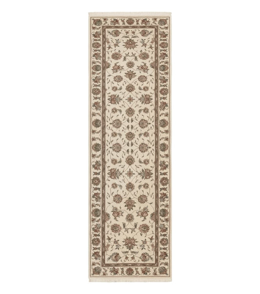 Pak Persian Runner Rug 2.6 x 8ft, Oriental Carpet for Hallway or Kitchen, Handmade, Wool and Silk Highlights