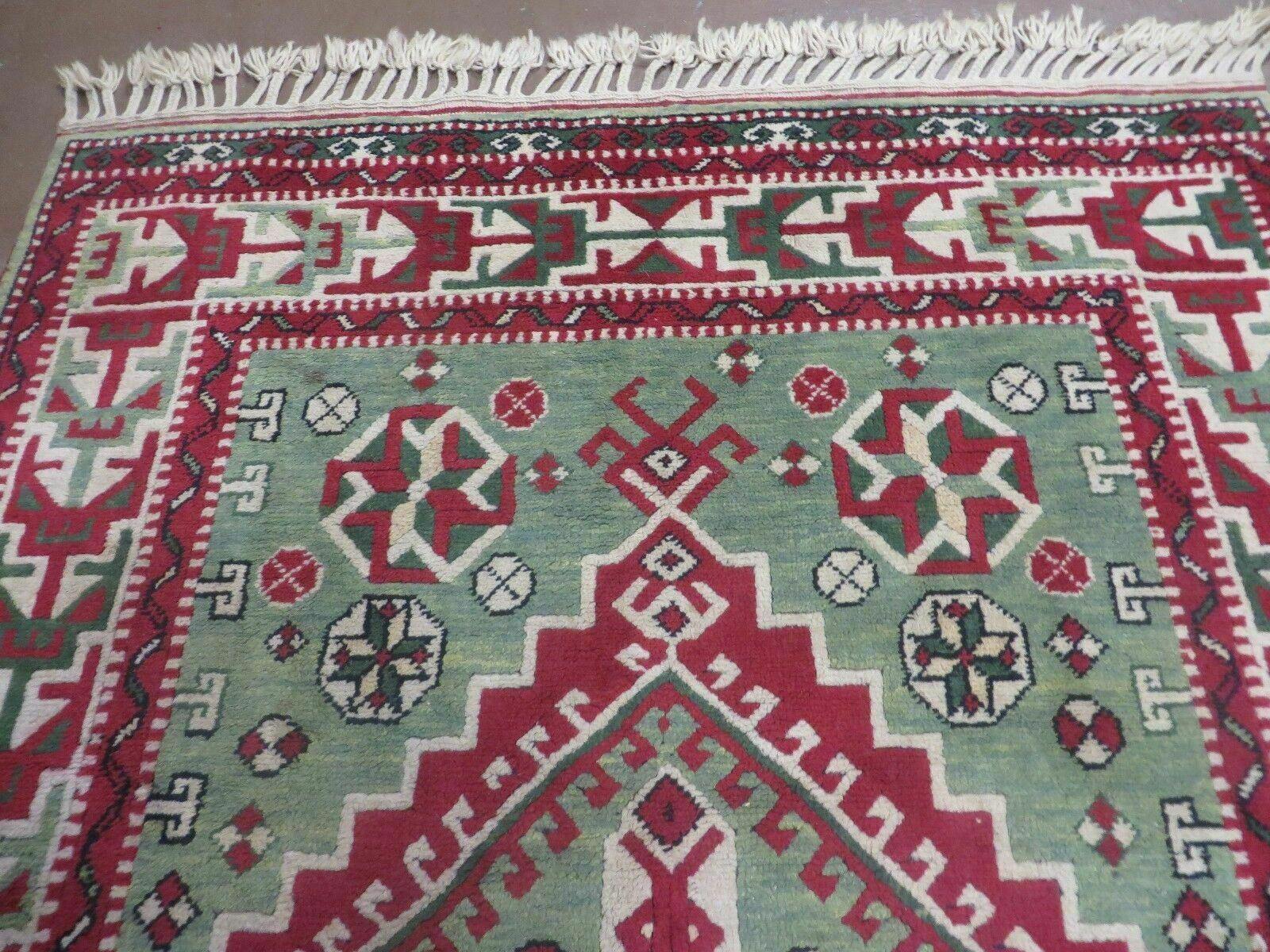 4' X 6' Vintage Handmade Turkish Kazak Design Wool Rug Carpet Nice - Nuvé