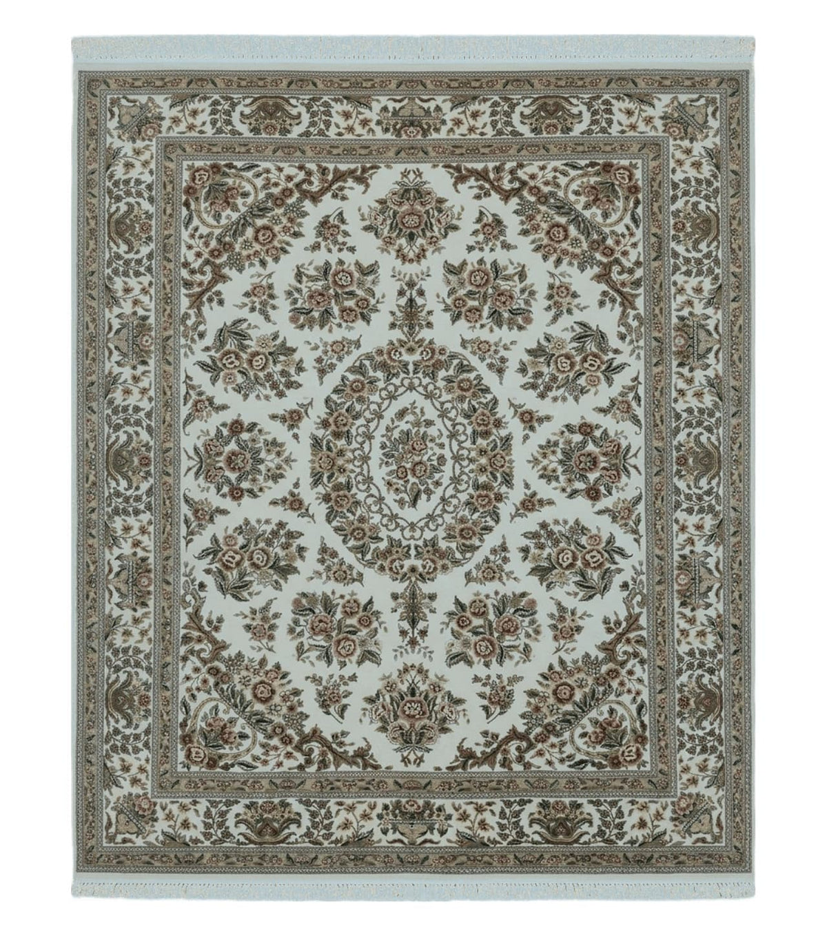 8' X 10' Handmade Chinese Floral Oriental Wool Silk Accent Rug Ivory Organic
