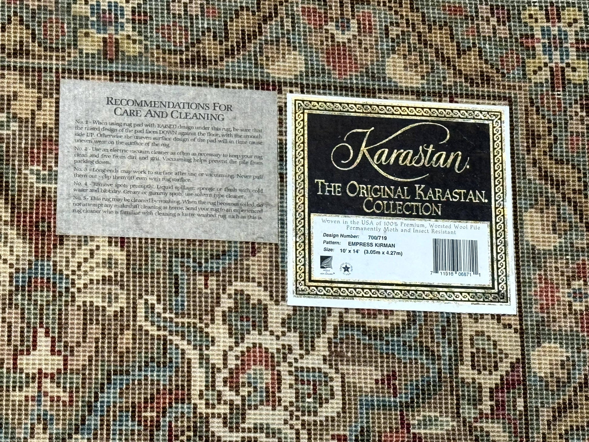 10x14 Karastan Empress Kirman Rug #700/719, Vintage Wool Discontinued Karastan - Nuvé