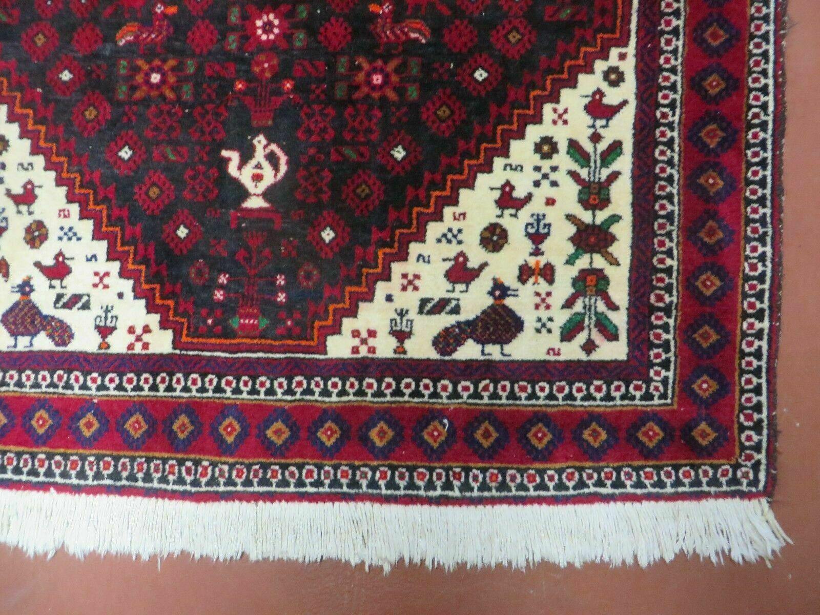 4' X 7' Vintage Handmade Indian Jaipur Rug Bird Carpet - Nuvé