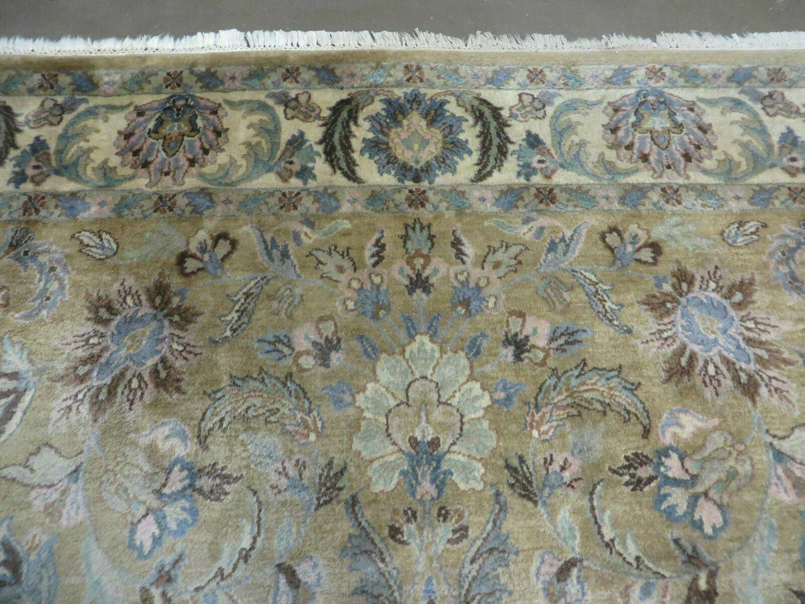 5' 6" X 9' Vintage Handmade Jaipur Indian Floral Oriental Wool Rug Veg Dyes - Nuvé