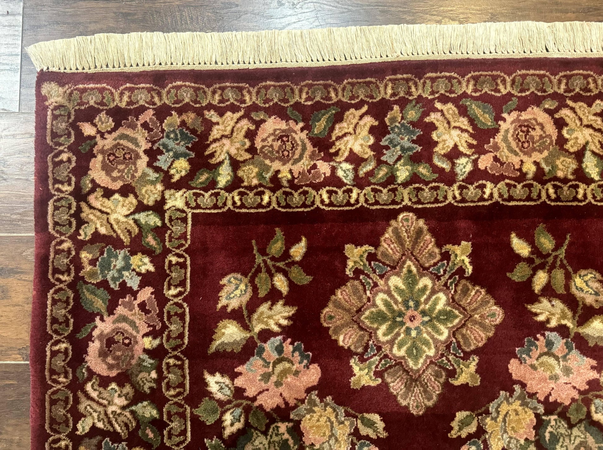 Indo Persian Kerman Rug 4x6, Burgundy, Floral - Nuvé