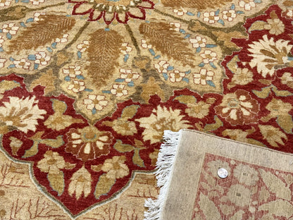 Palace Size Pak Persian Rug 13x17, Haji Jalili Design, Beige and Rust, Wool Hand Knotted, Fine 260 KPSI - Nuvé