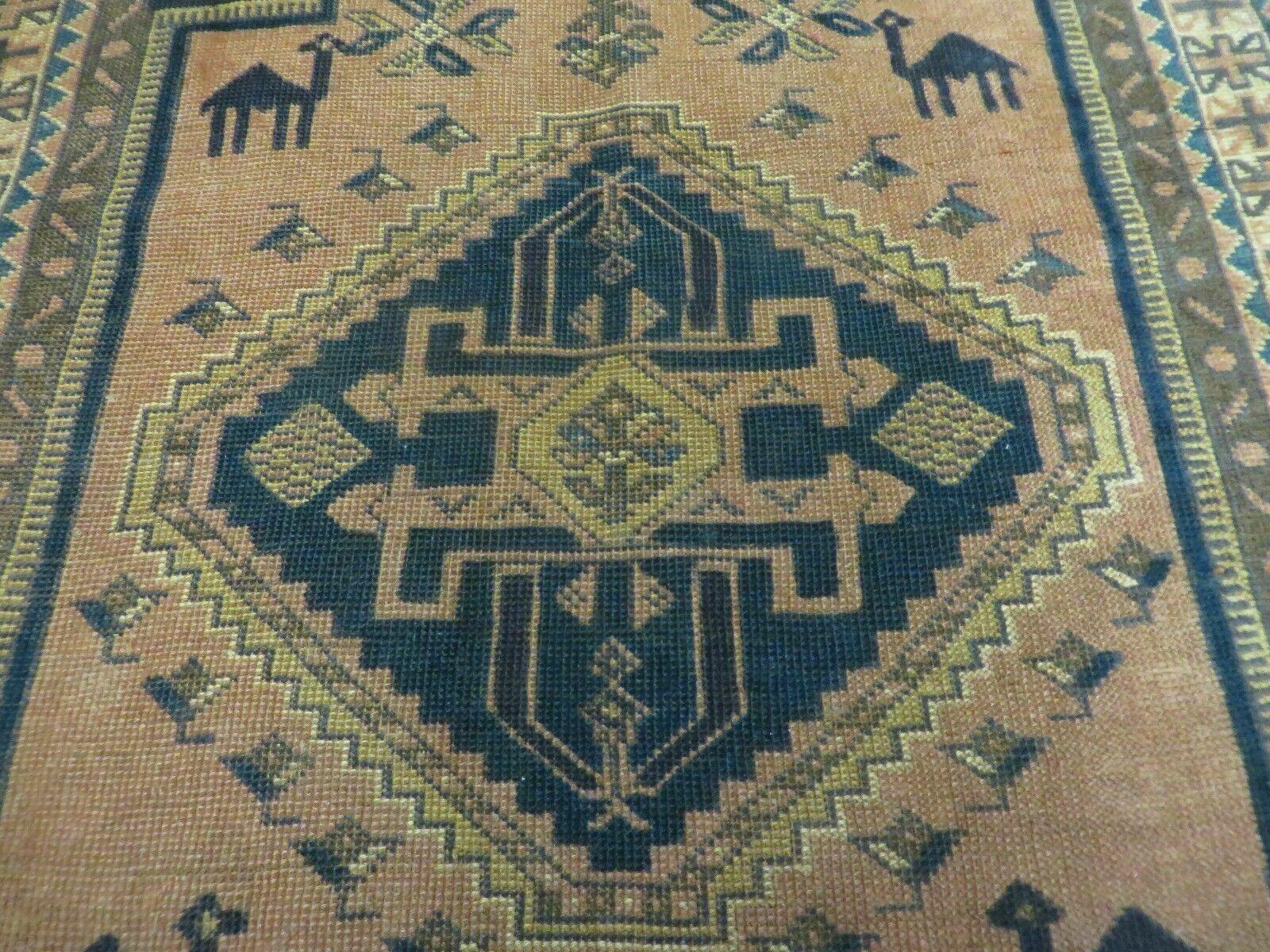 4' X 6' Antique Handmade Turkish Anatolian Wool Rug Camel Vegetable Dyes - Nuvé