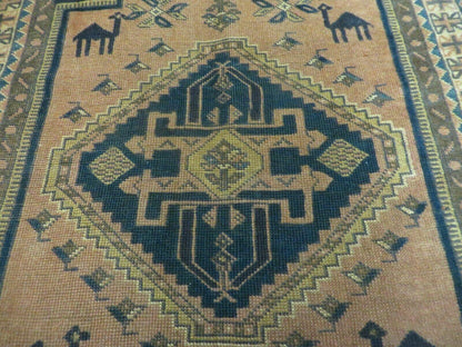 4' X 6' Antique Handmade Turkish Anatolian Wool Rug Camel Vegetable Dyes - Nuvé