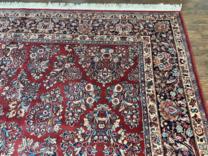 Karastan Rug 10x18 Red Sarouk #785, Wool Karastan Carpet, Original 700 Series, Vintage Discontinued Large Oriental Rug - Nuvé